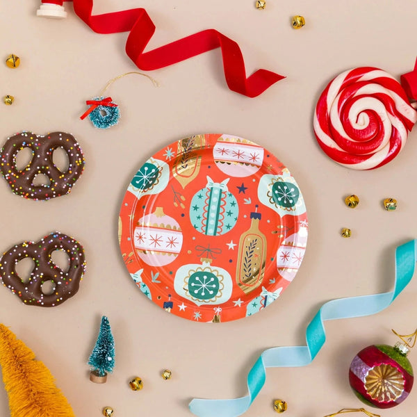 Jolly Red Ornaments Plates - Pinecone Trading Co.