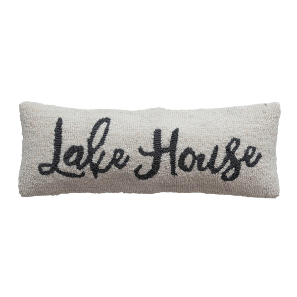 Lake House Punch Hook Pillow - Pinecone Trading Co.