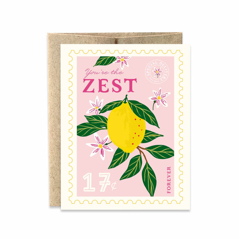 Lemon "You're the Zest" Friendship Card - Pinecone Trading Co.