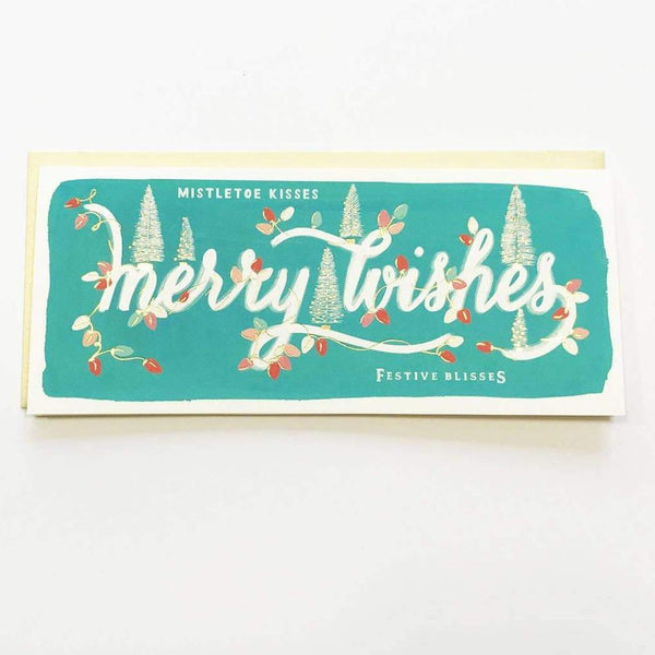 Merry Wishes, Mistletoe Wishes and Festive Blisses Card - Pinecone Trading Co.