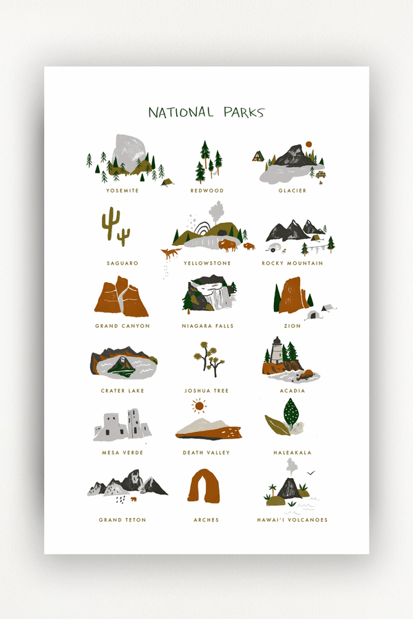 National Parks Art Print - Pinecone Trading Co.