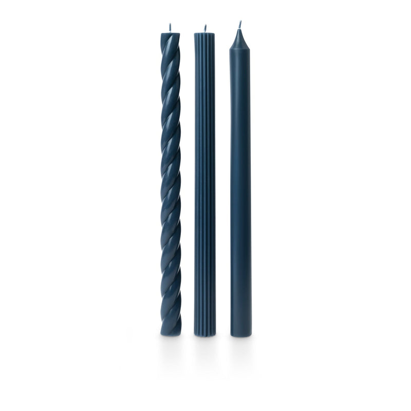 Navy Assorted Taper Candles - Pinecone Trading Co.