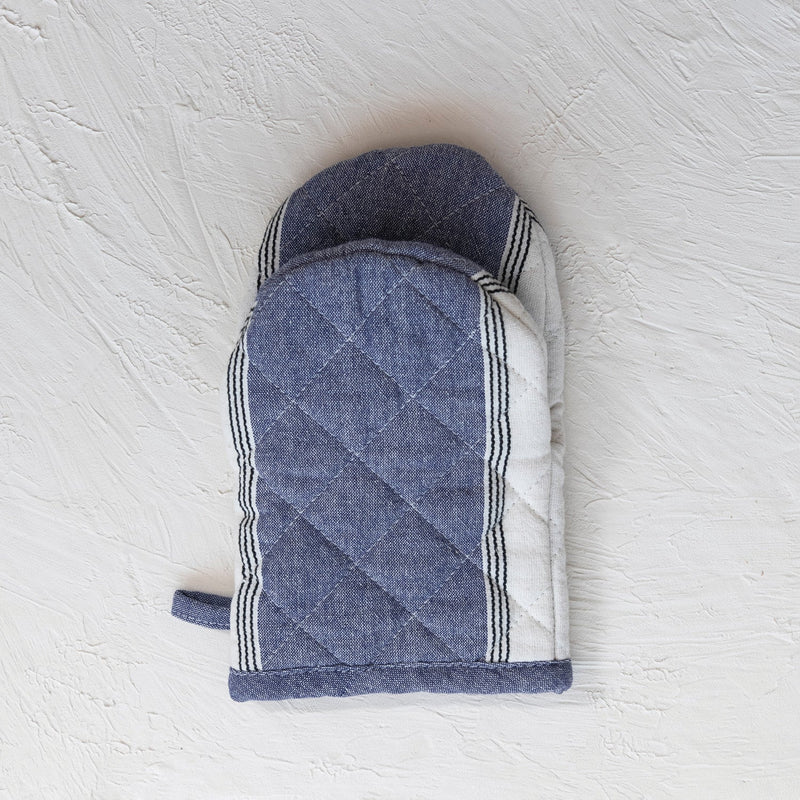 Navy Cotten Oven Mitt - Pinecone Trading Co.