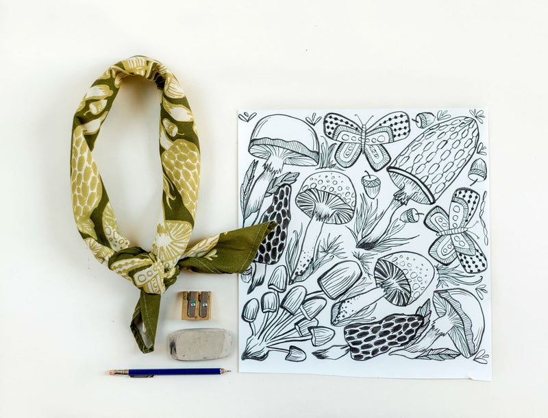 No. 016 Mushrooms Bandana - Pinecone Trading Co.