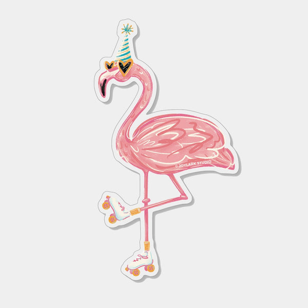 Party Flamingo Sticker - Pinecone Trading Co.
