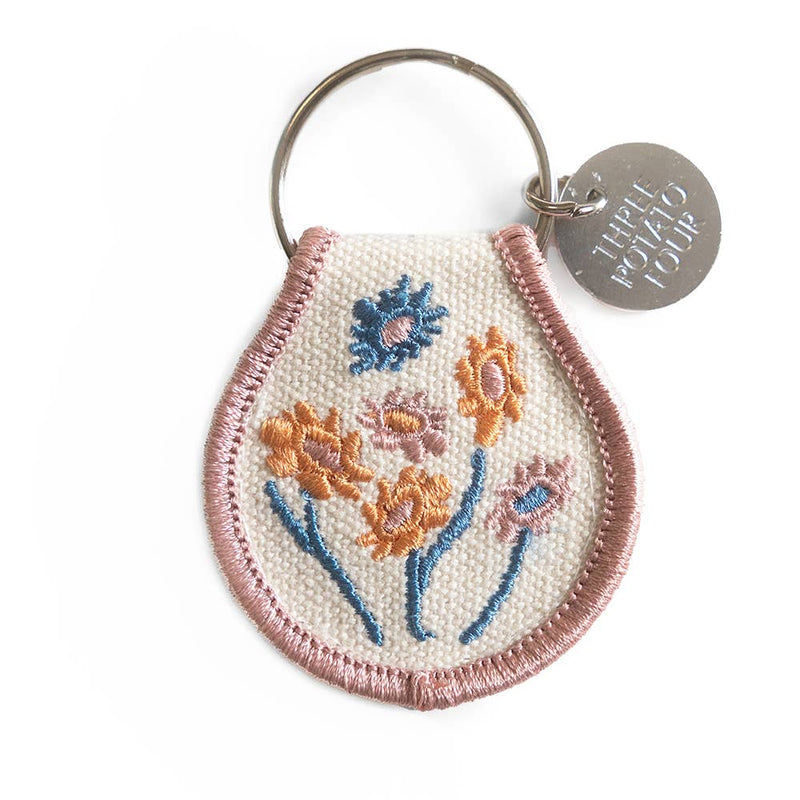 Patch Keychain - Pink Floral - Pinecone Trading Co.