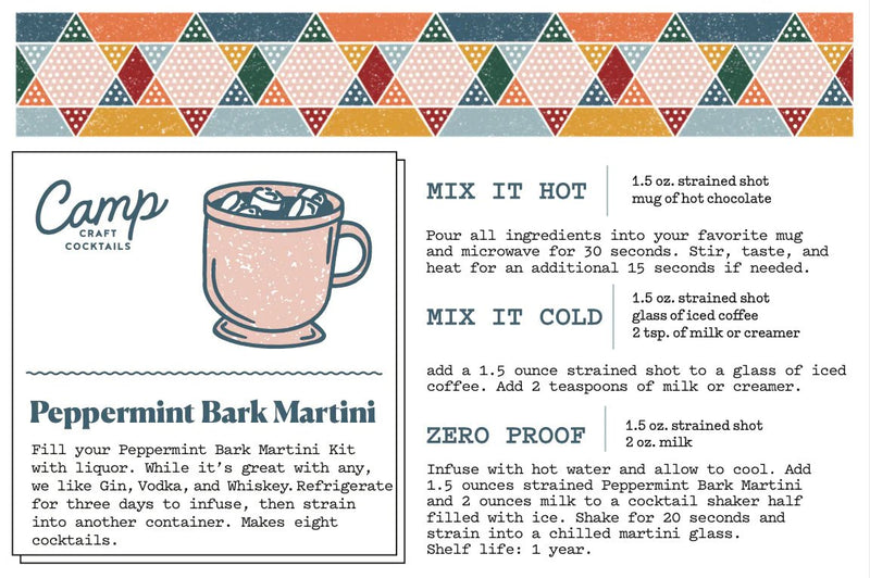 Peppermint Bark Martini Terrain x Camp Craft Cocktails - Pinecone Trading Co.