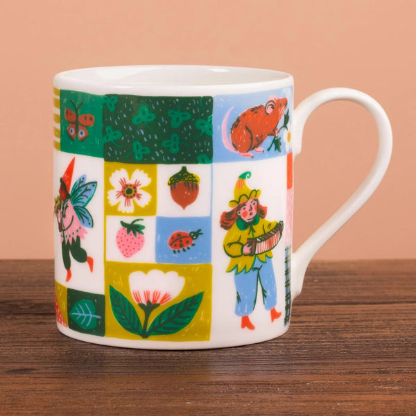 Phoebe Wahl Patchwork Gnomes Mug - Pinecone Trading Co.