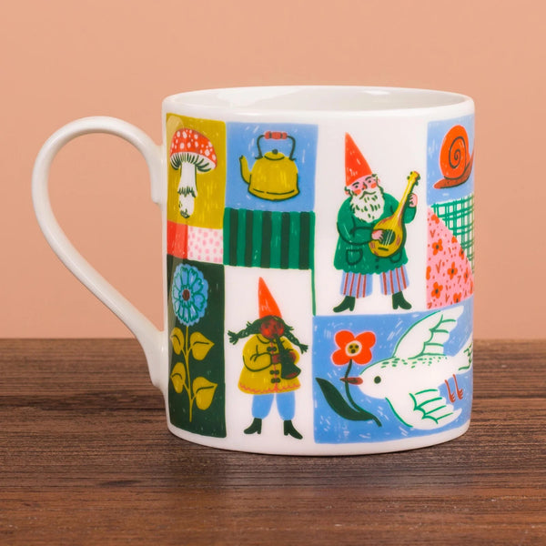 Phoebe Wahl Patchwork Gnomes Mug - Pinecone Trading Co.