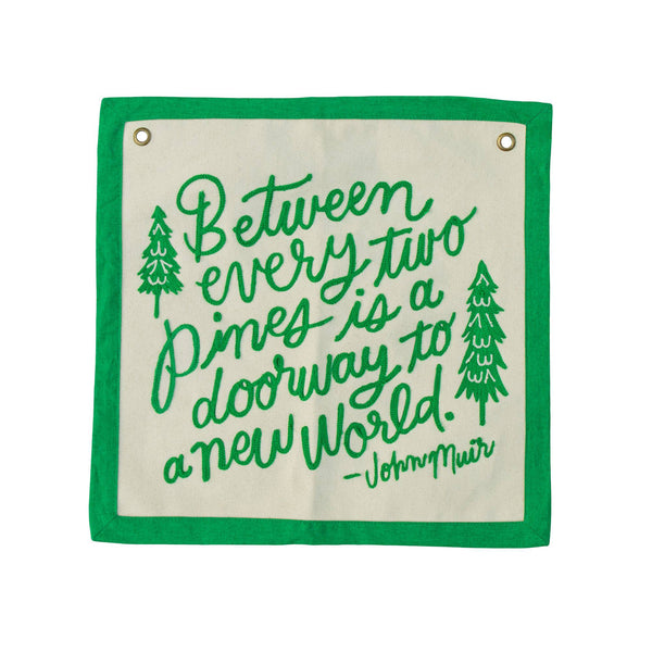 Pines Embroidered Canvas Banner - Pinecone Trading Co.