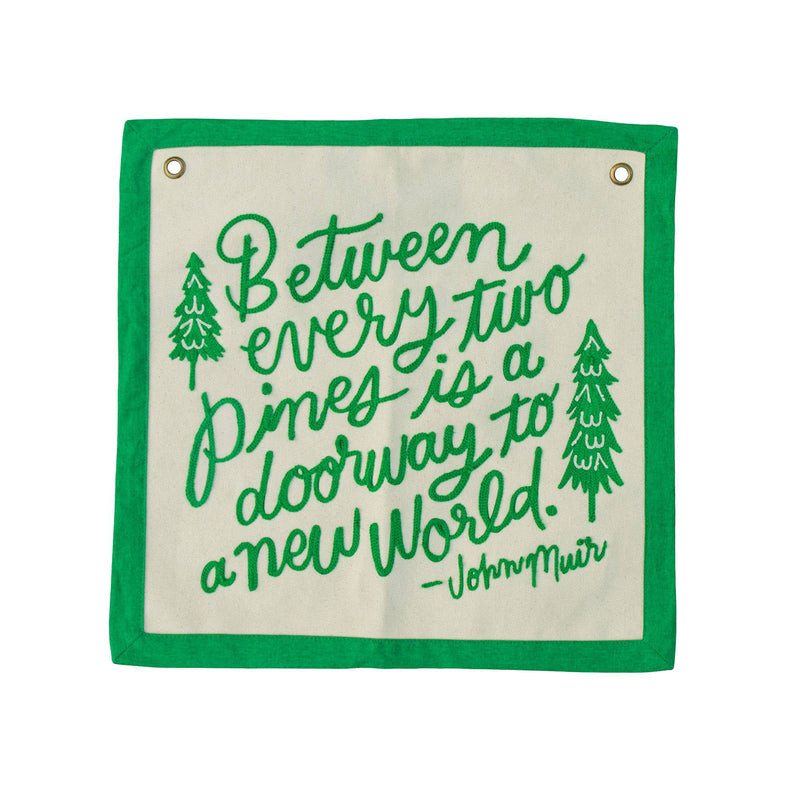 Pines Embroidered Canvas Banner - Pinecone Trading Co.