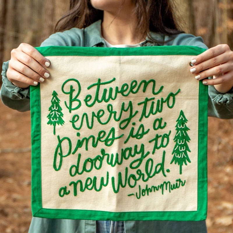 Pines Embroidered Canvas Banner - Pinecone Trading Co.