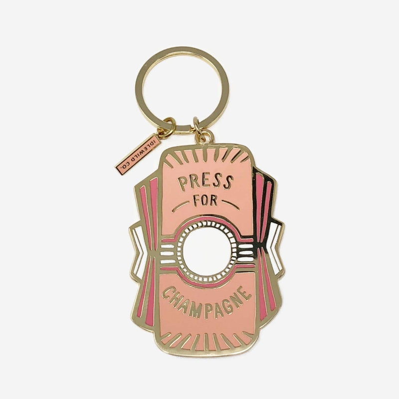 Pink Press For Champagne Keychain - UNBOXED! DISCONTINUED - Pinecone Trading Co.