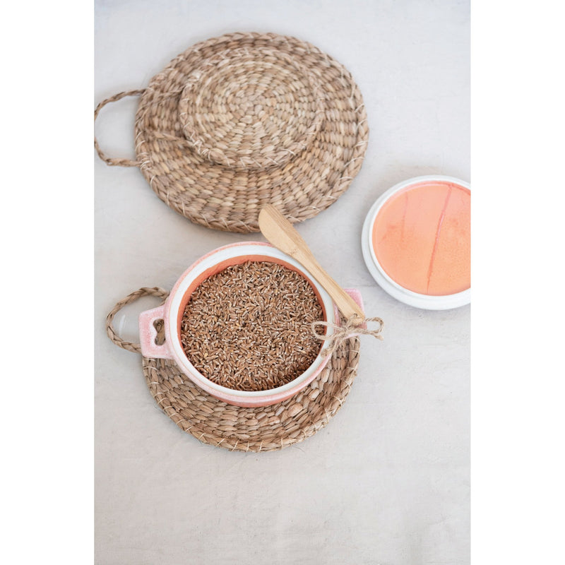 Pink Stoneware Brie Baker - Pinecone Trading Co.