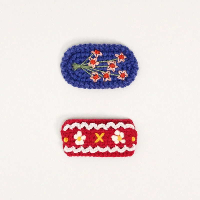 Hansel from Basel Polly Crochet Hair Clips Red