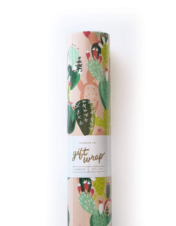 Prickly Pear Gift Wrap - Roll of 3 - Pinecone Trading Co.