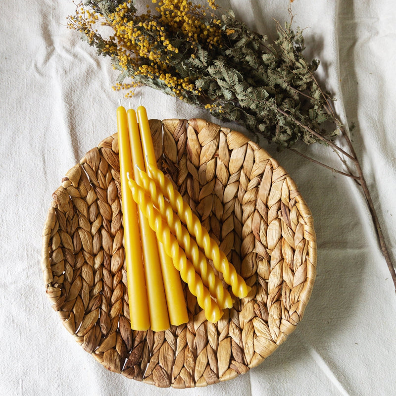 Pure Beeswax Spiral Taper Candles - Set of 3 - Pinecone Trading Co.