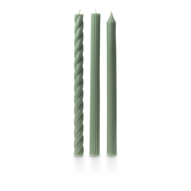Sage Green Assorted Tapers - Pinecone Trading Co.