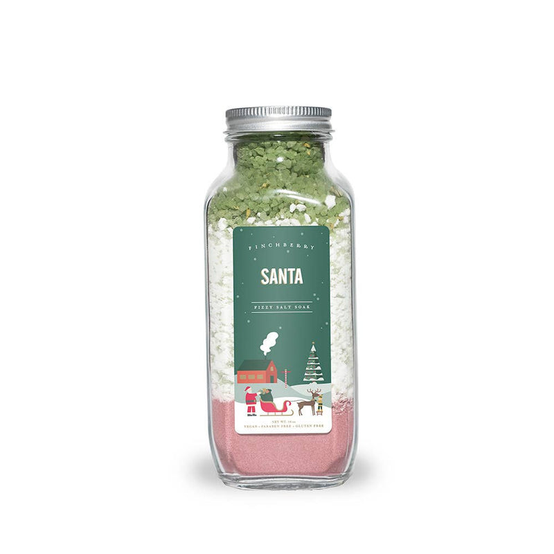 Santa Fizzy Salt Soak - Christmas Holiday Stocking Stuffers - Pinecone Trading Co.