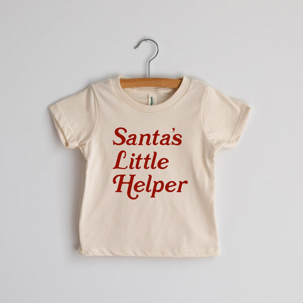 Santa's Little Helper Organic Baby & Kids Christmas Tee - Pinecone Trading Co.