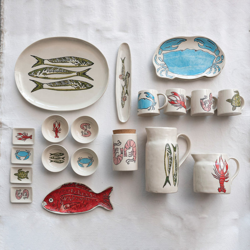 Shoreline Sardines Stoneware Serving Platter - Pinecone Trading Co.