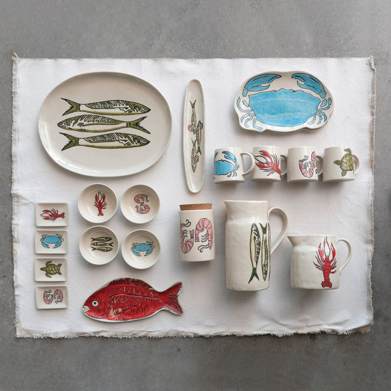Shoreline Sardines Stoneware Serving Platter - Pinecone Trading Co.