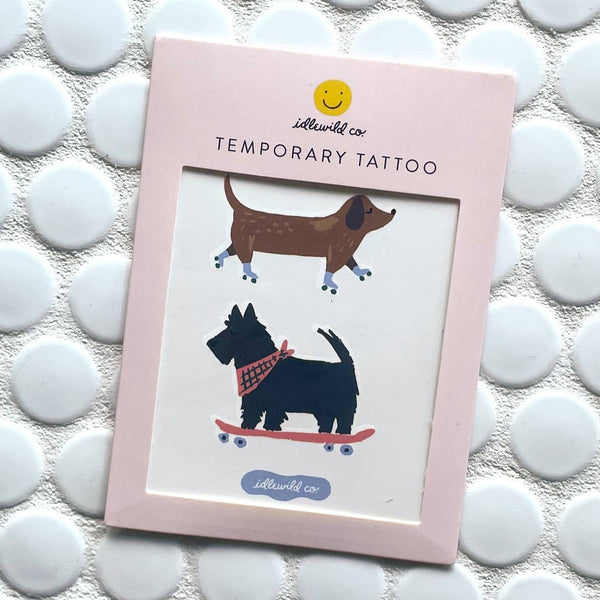 Skating Dogs Temporary Tattoo - Pinecone Trading Co.