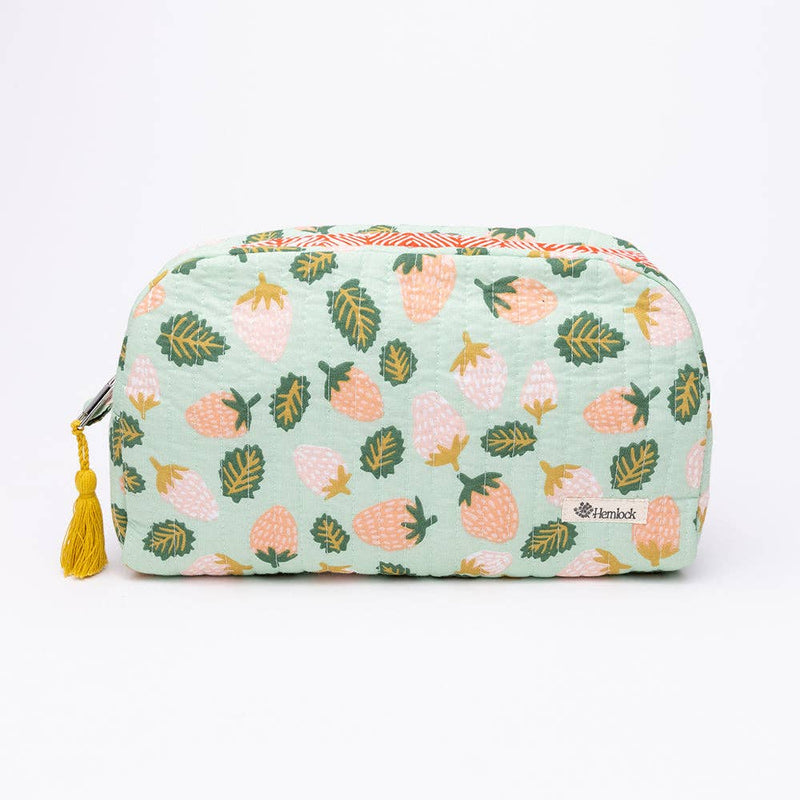 Suzette Large Quilted Scallop Zipper Pouch - Pinecone Trading Co.