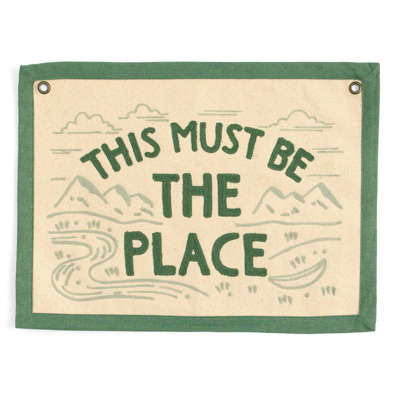 The Place Embroidered Canvas Banner - Pinecone Trading Co.