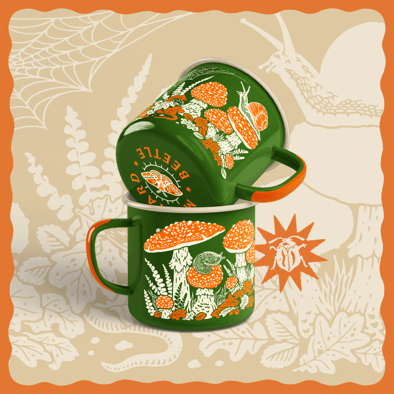 Toad & Mushrooms Enamel Camp Mug - Pinecone Trading Co.