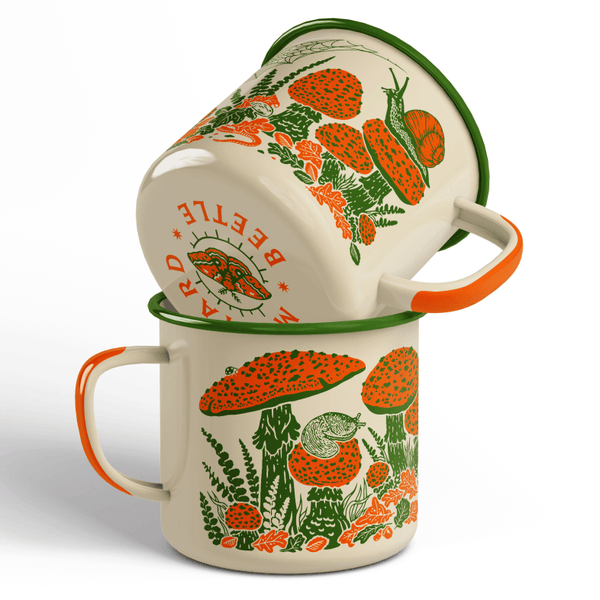 Toad & Mushrooms Enamel Camp Mug - Pinecone Trading Co.
