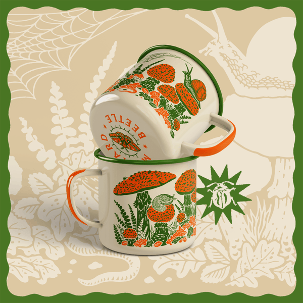 Toad & Mushrooms Enamel Camp Mug - Pinecone Trading Co.