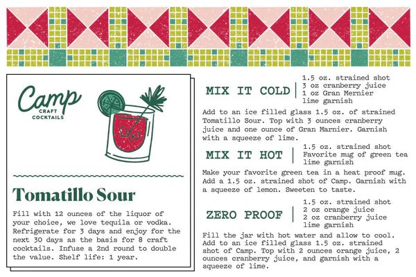 Tomatillo Sour Camp Craft Cocktail Mix - Pinecone Trading Co.