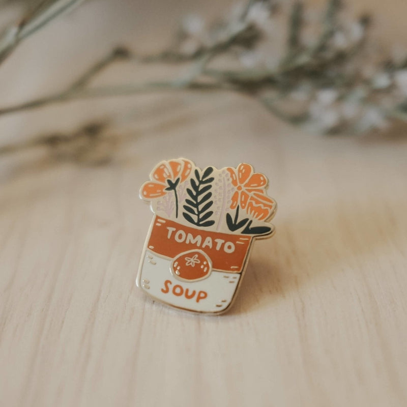 Tomato Soup Bouquet Enamel Pin (With Locking Clasp) - Pinecone Trading Co.