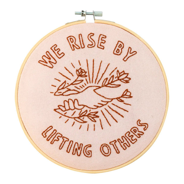 We Rise by Lifting Others Embroidery Kit - Pinecone Trading Co.