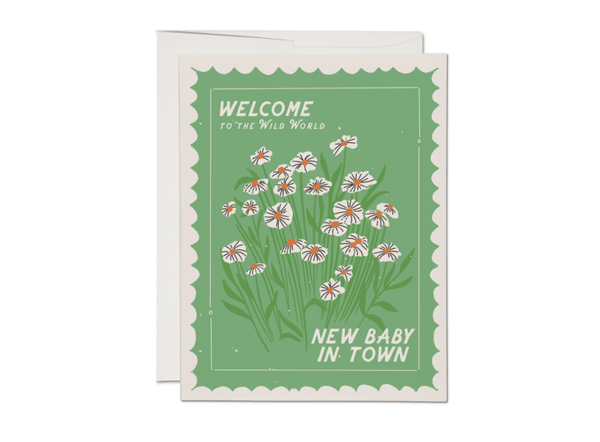 Welcome to the Wild World, New Baby in Town Card - Pinecone Trading Co.