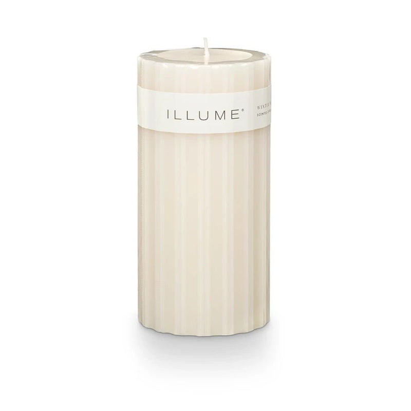 Winter White Medium Fragranced Pillar Candle - Pinecone Trading Co.