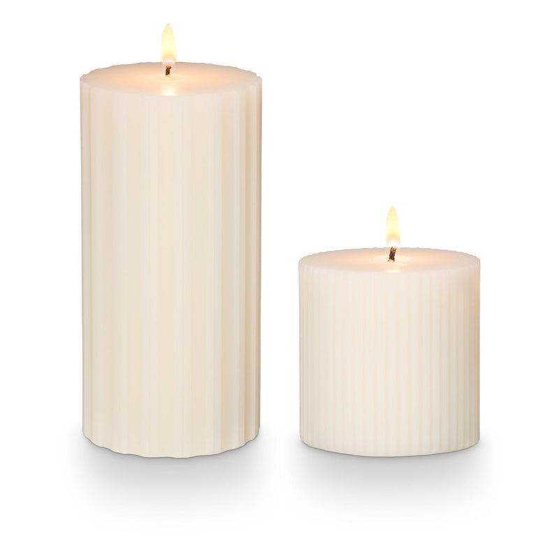 Winter White Small Fragranced Pillar Candle - Pinecone Trading Co.
