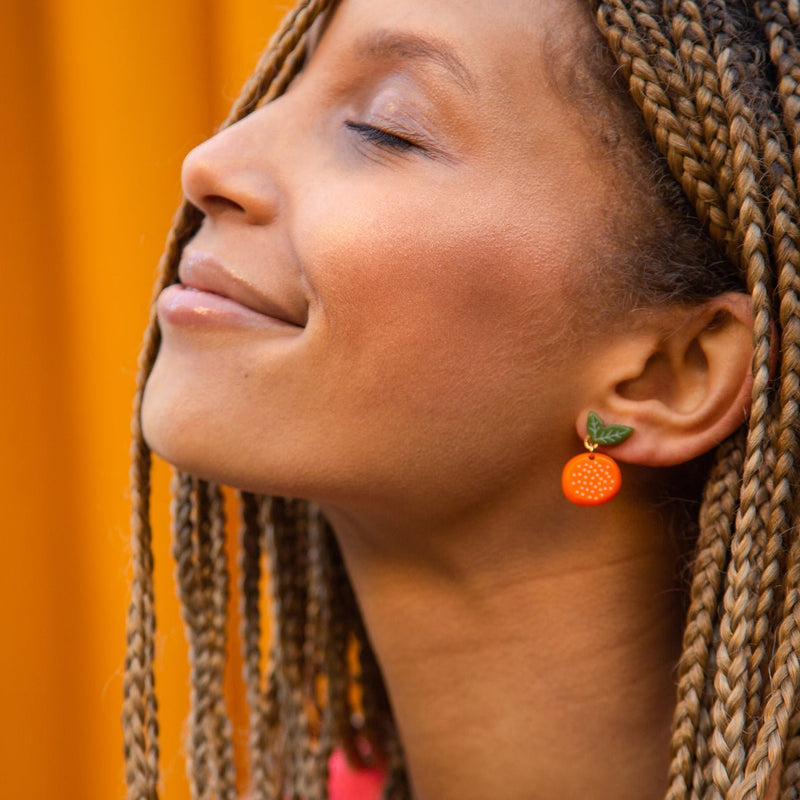 WOLL Orange Post Earrings - Pinecone Trading Co.