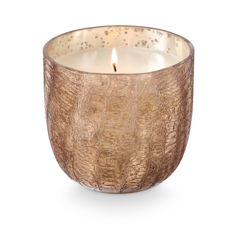 Woodfire Large Crackle Glass Candle - Pinecone Trading Co.