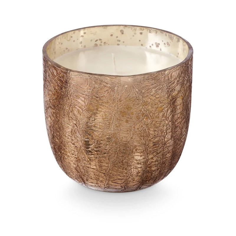 Woodfire Large Crackle Glass Candle - Pinecone Trading Co.