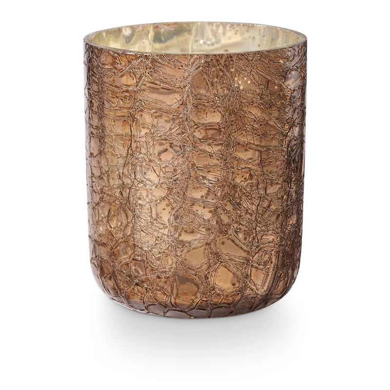 Woodfire Small Crackle Glass Candle - Pinecone Trading Co.