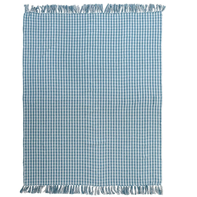 Woven Recycled Gingham Cotton Blend Throw - Pinecone Trading Co.